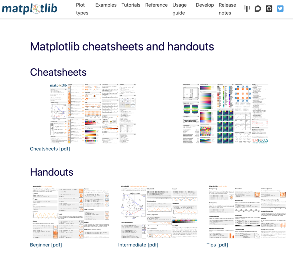 Matplotlib cheatsheets — Visualization with Python